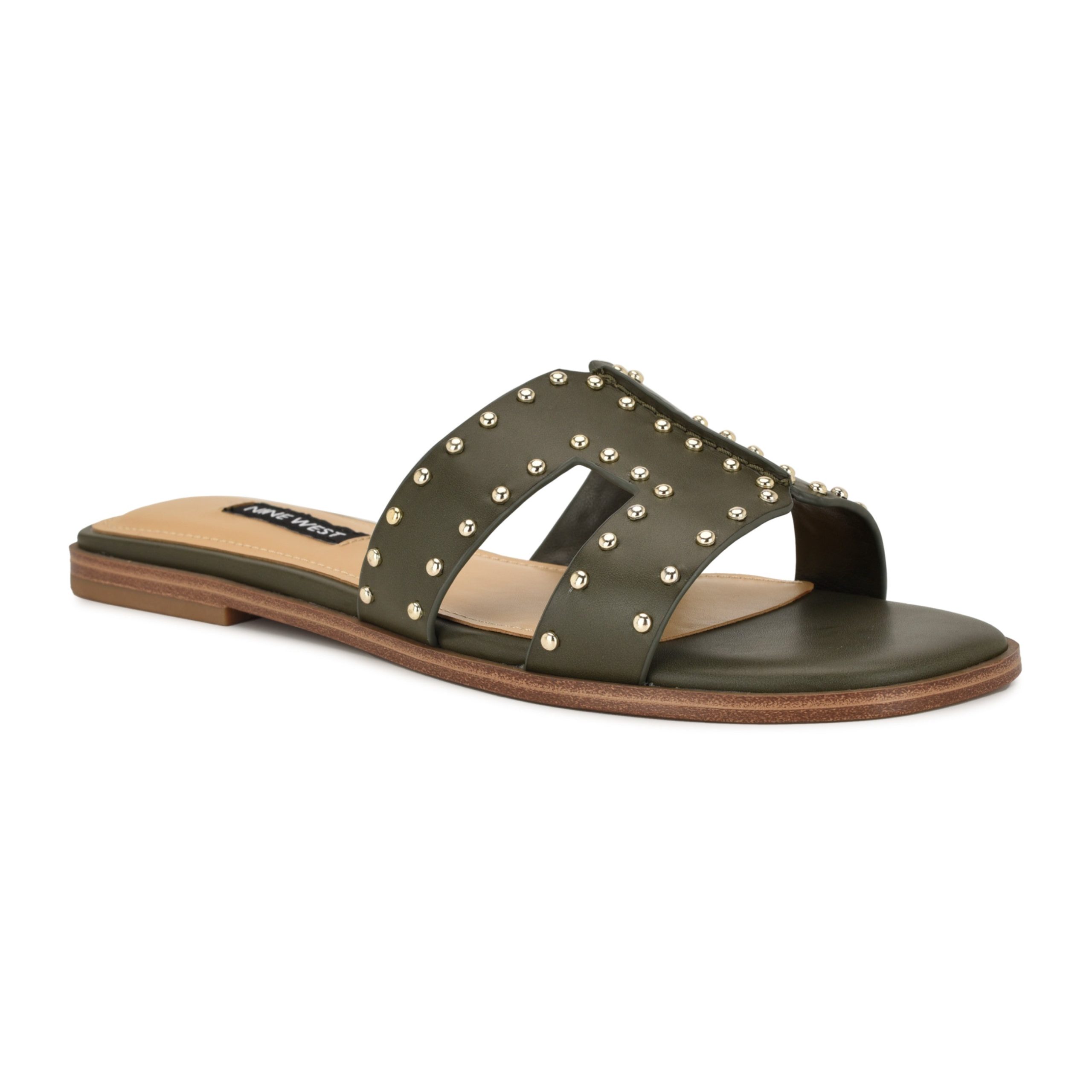 Giny Slip-On Flat Studded Sandals - Image 2