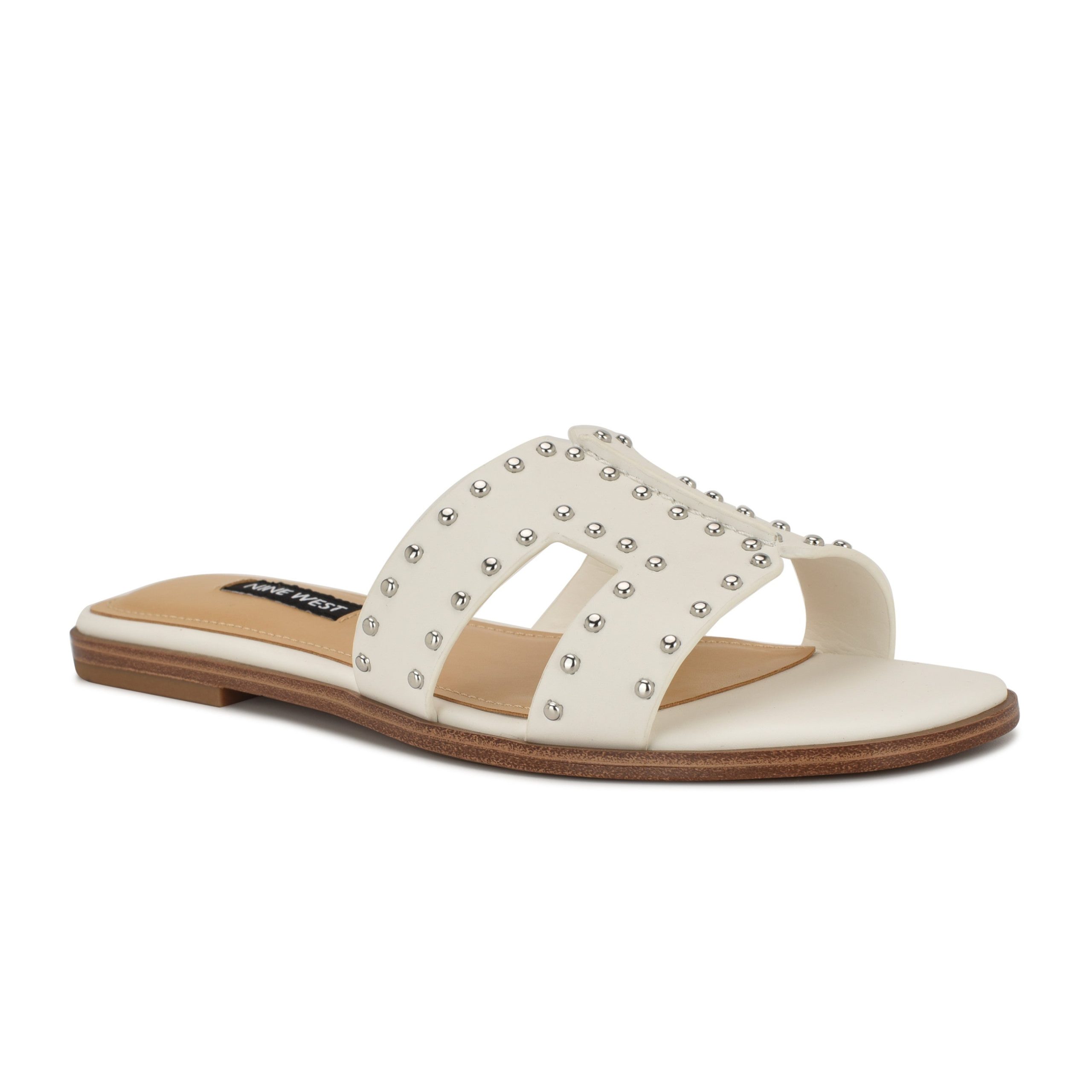 Giny Slip-On Flat Studded Sandals - Image 2