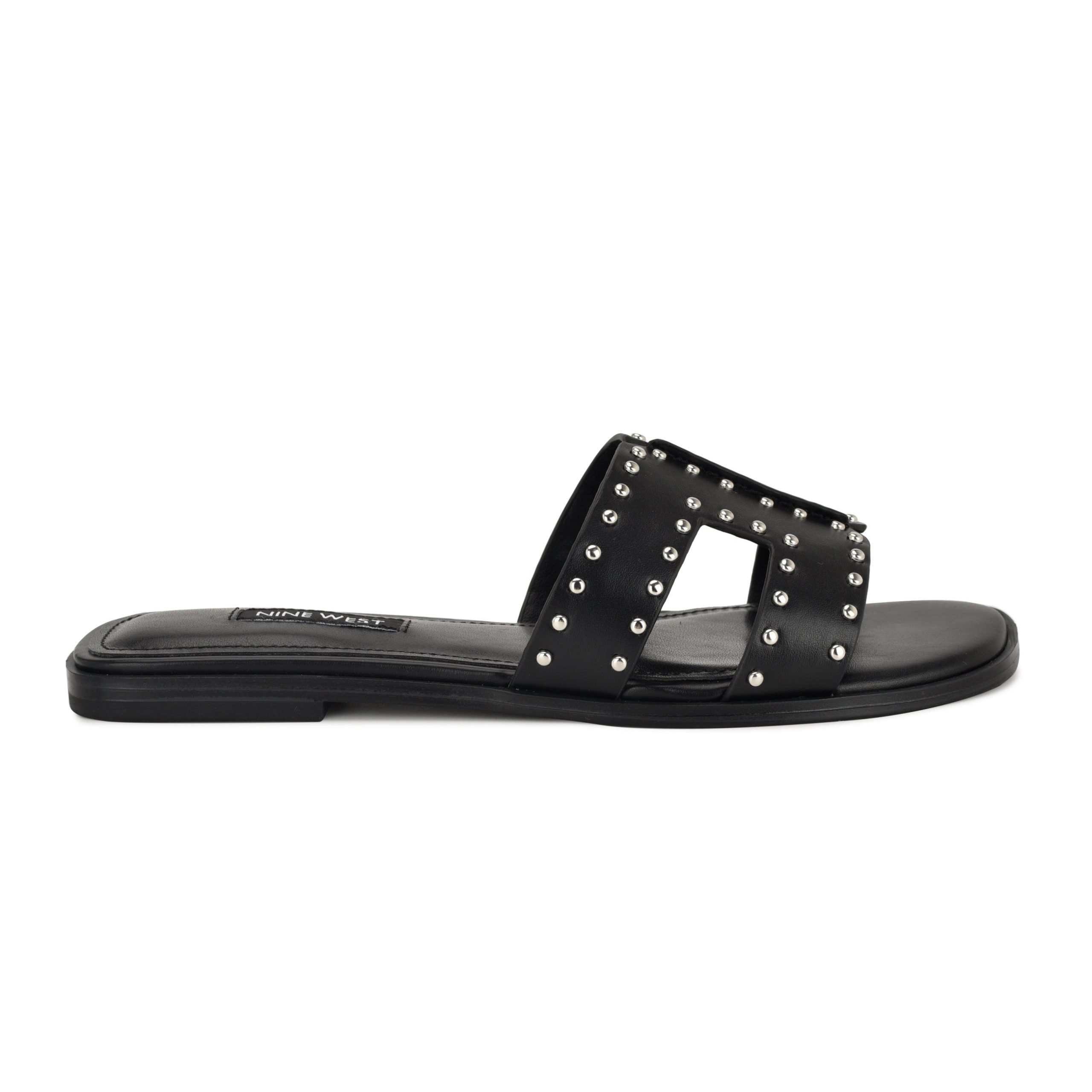 Giny Slip-On Flat Studded Sandals