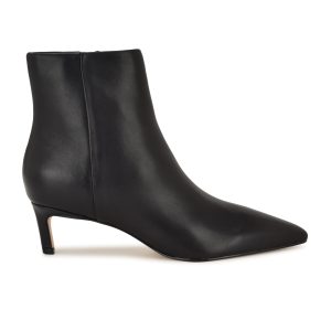 Brite Kitten Heel Ankle Leather Booties