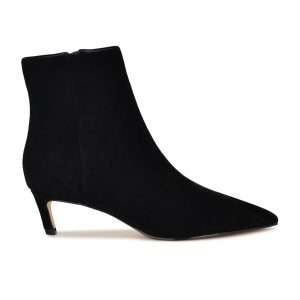 Brite Kitten Heel Ankle Leather Booties