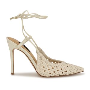 Fessla Woven Ankle Wrap Pumps