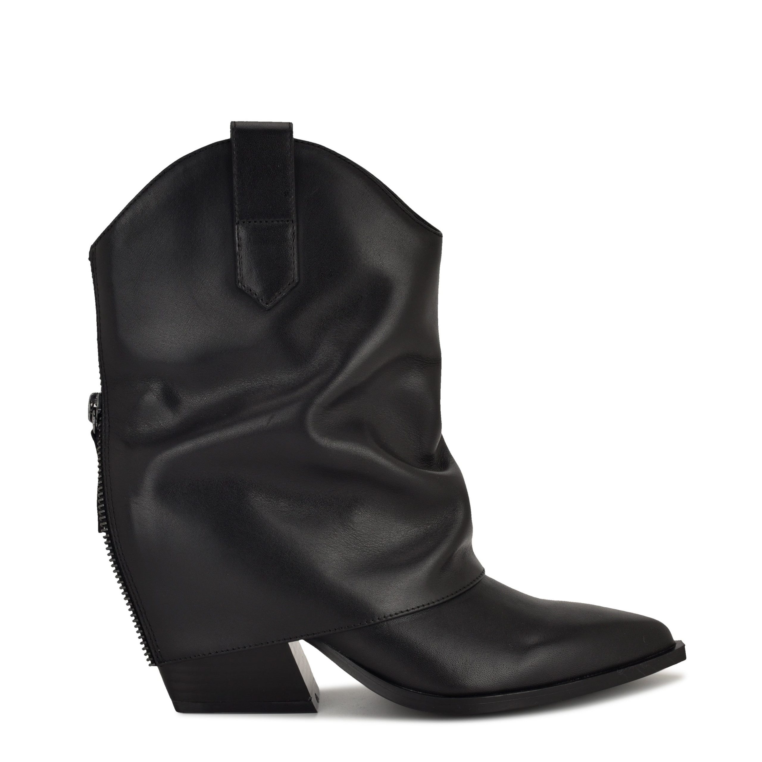 Waxel Foldover Western Leather Booties