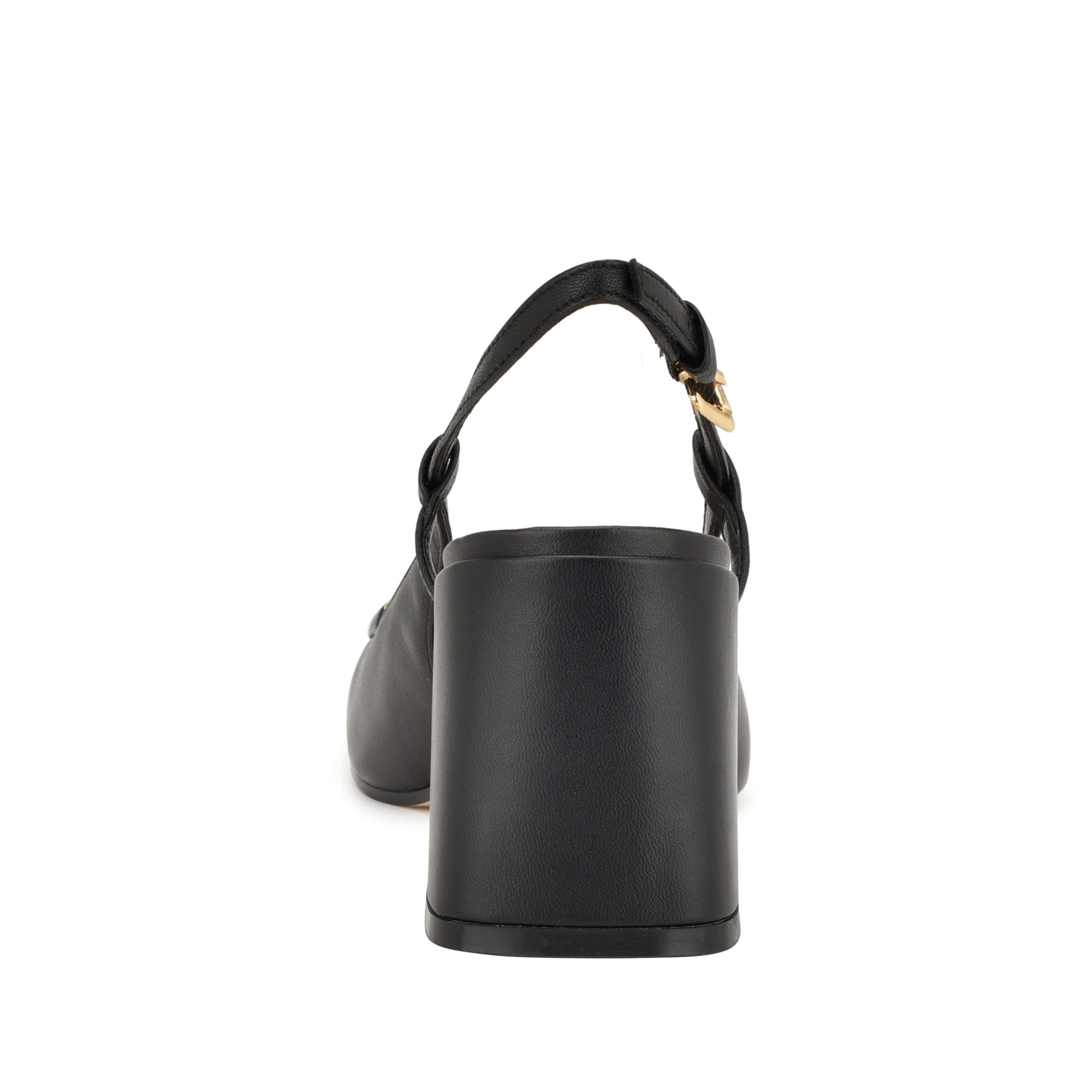 Cast Leather Block Heel Slingback Pumps - Image 4