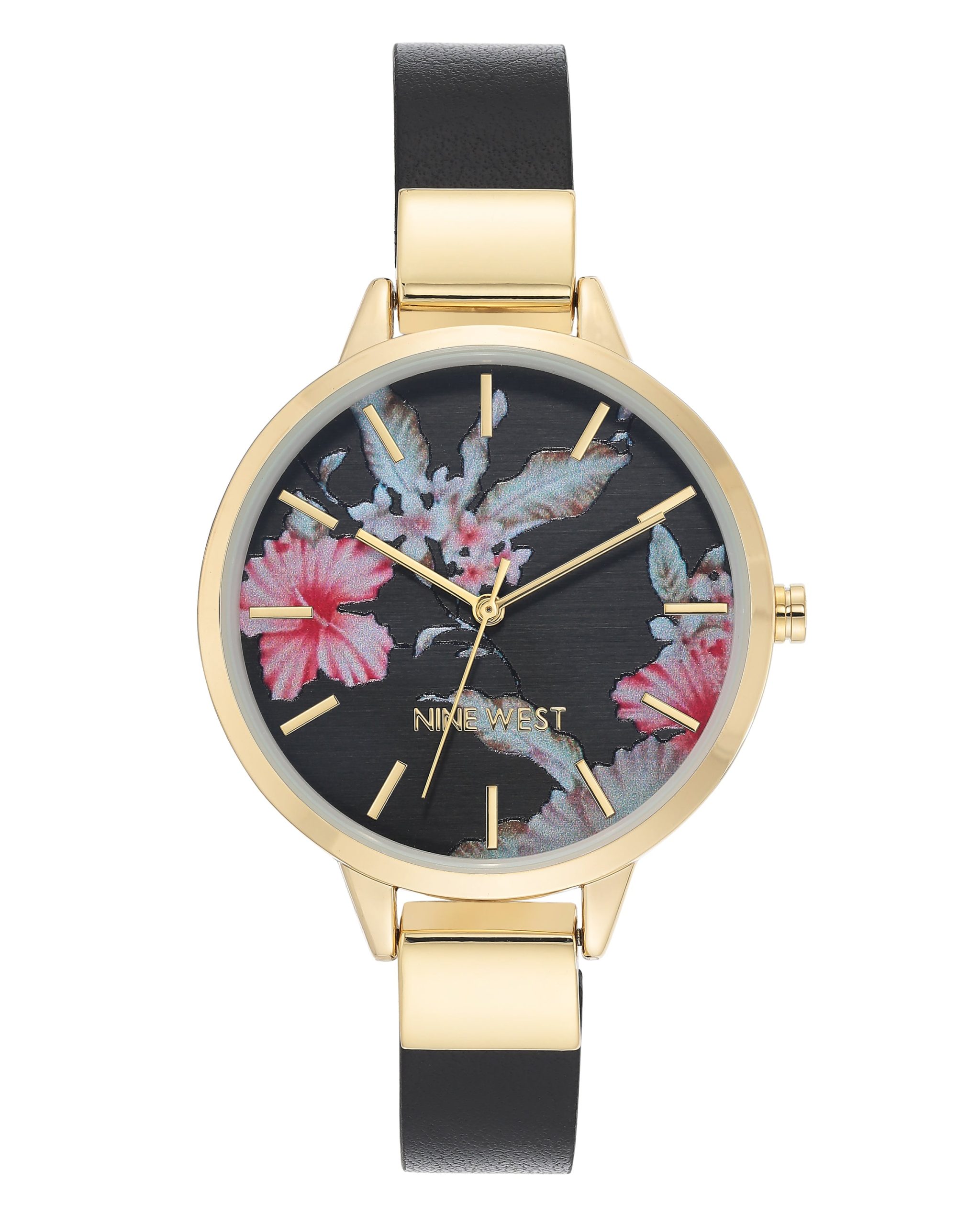 Floral Dial Strap Watch