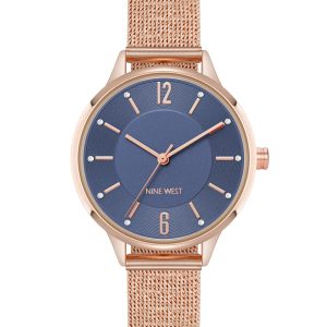 Crystal Accented Dial Mesh Watch
