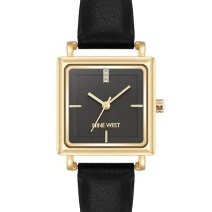 Square Strap Watch with Crystal Accents