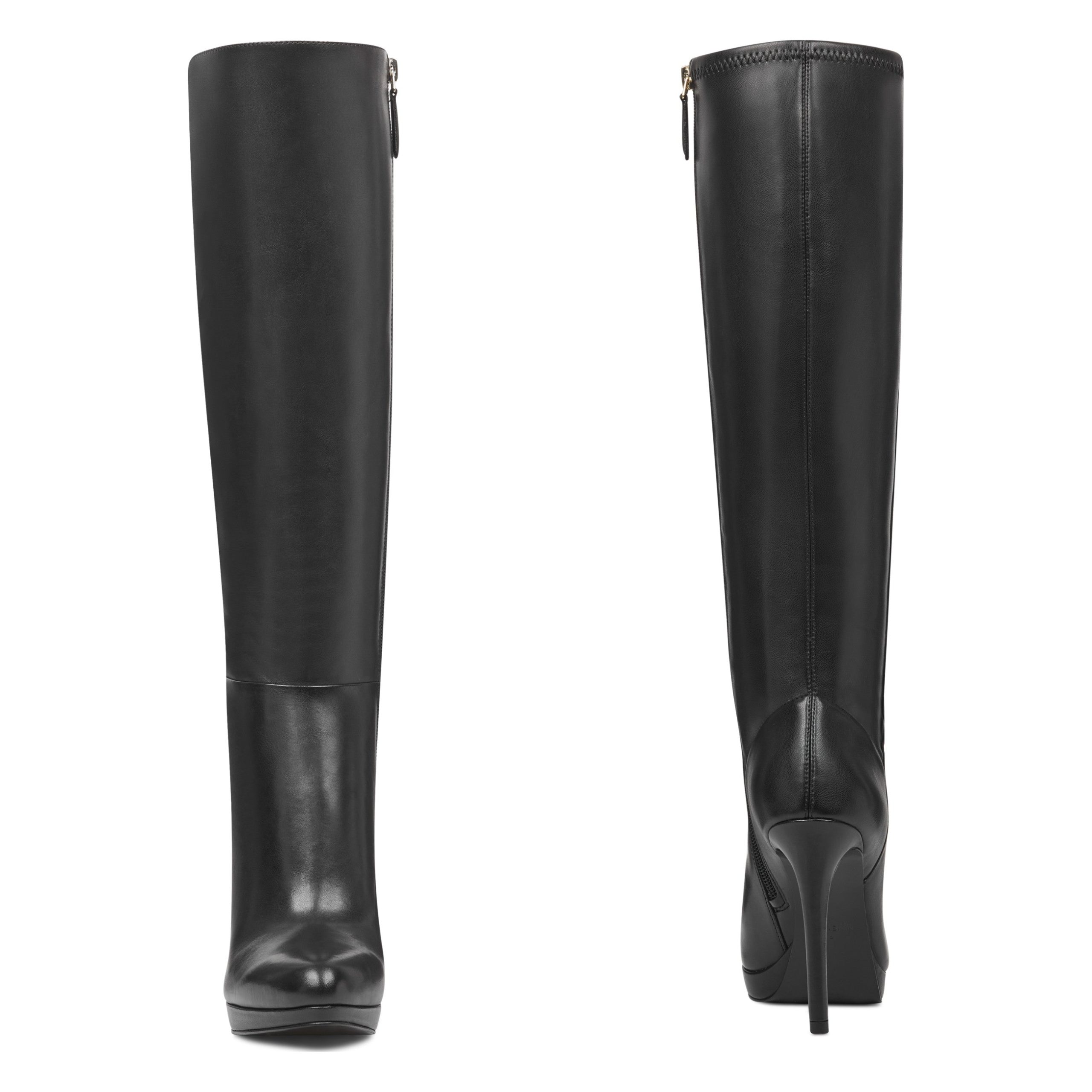 Quizme Wide Calf Platform Leather Boots - Image 5