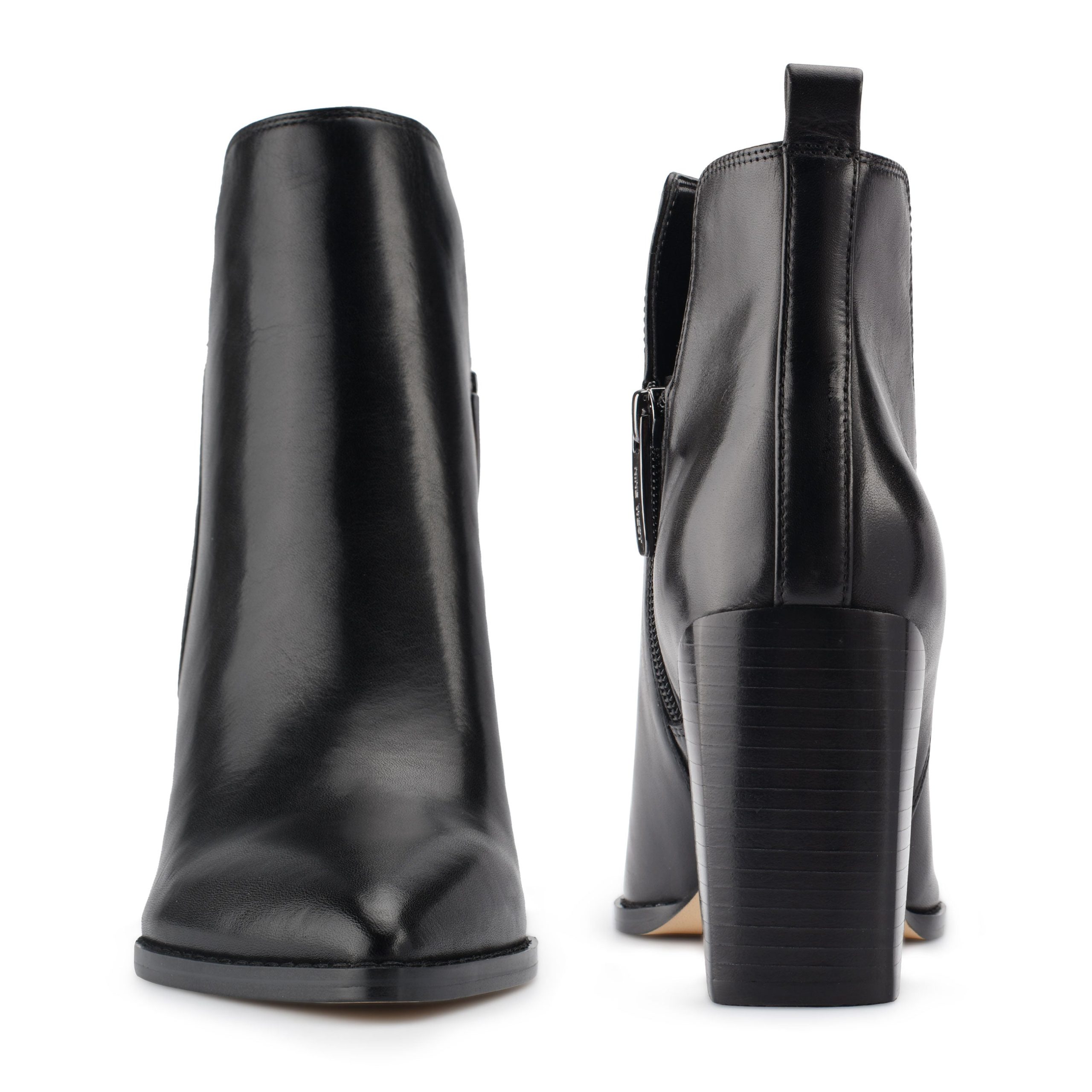 Birds Block Heel Leather Booties - Image 4