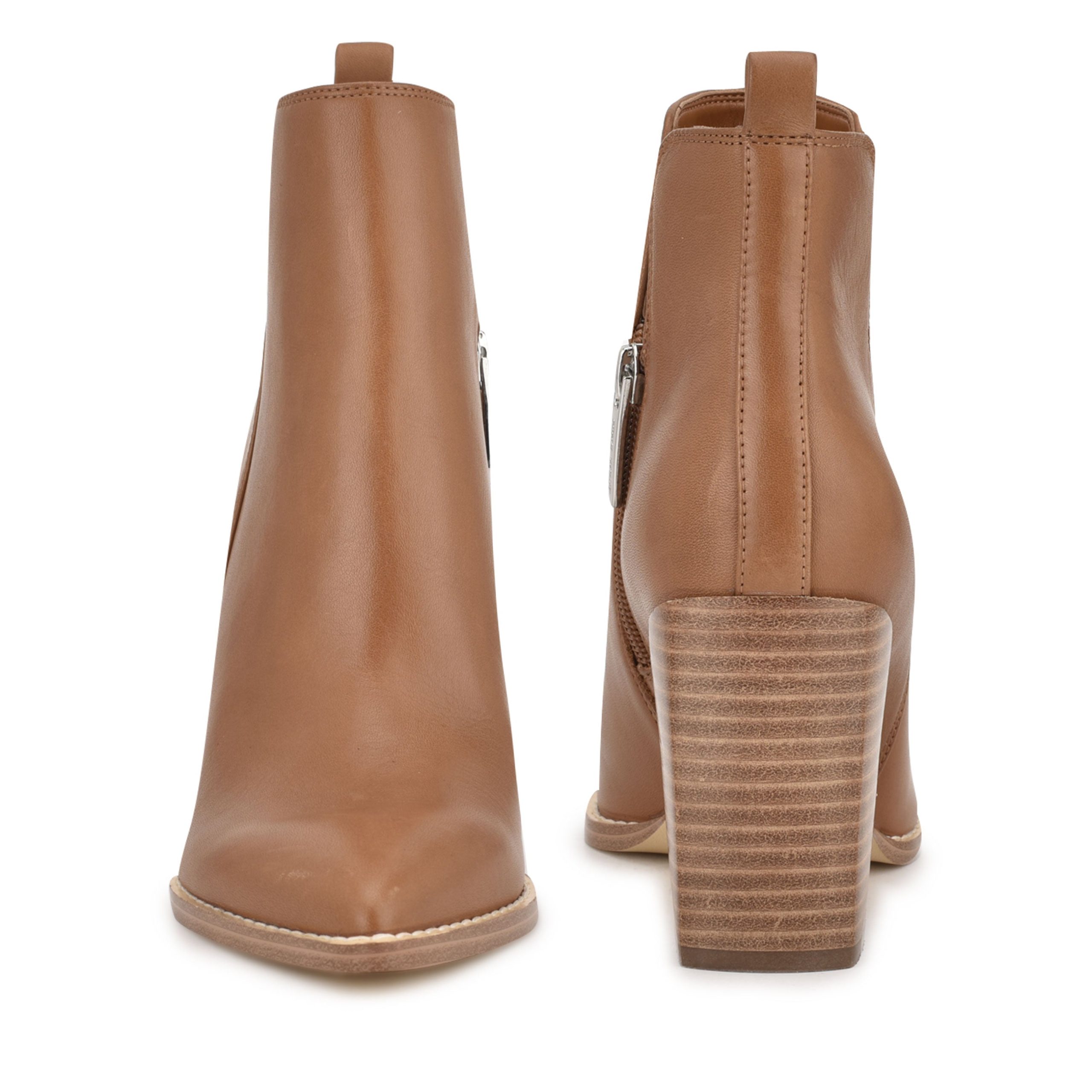 Birds Block Heel Leather Booties - Image 4