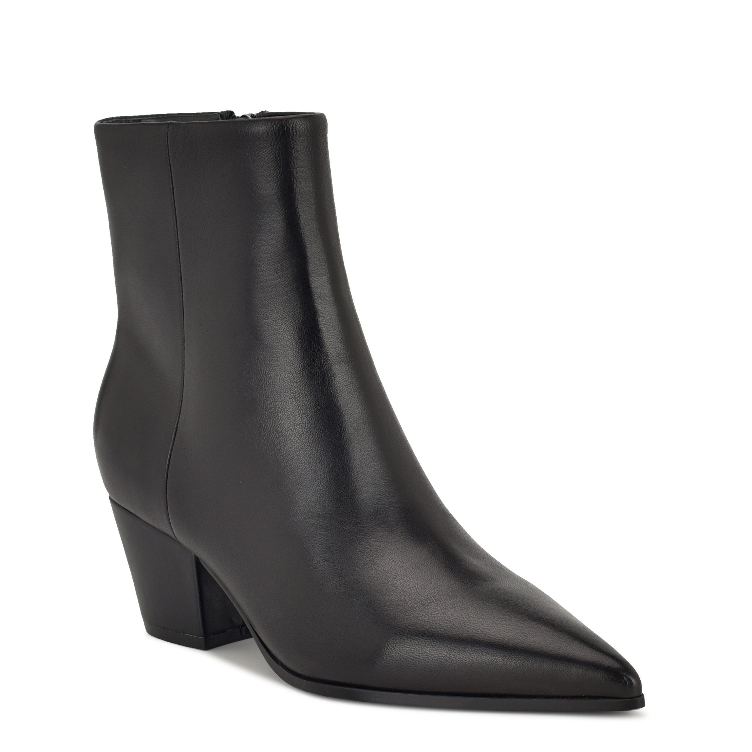 Savie Block Heel Ankle Leather Booties - Image 2