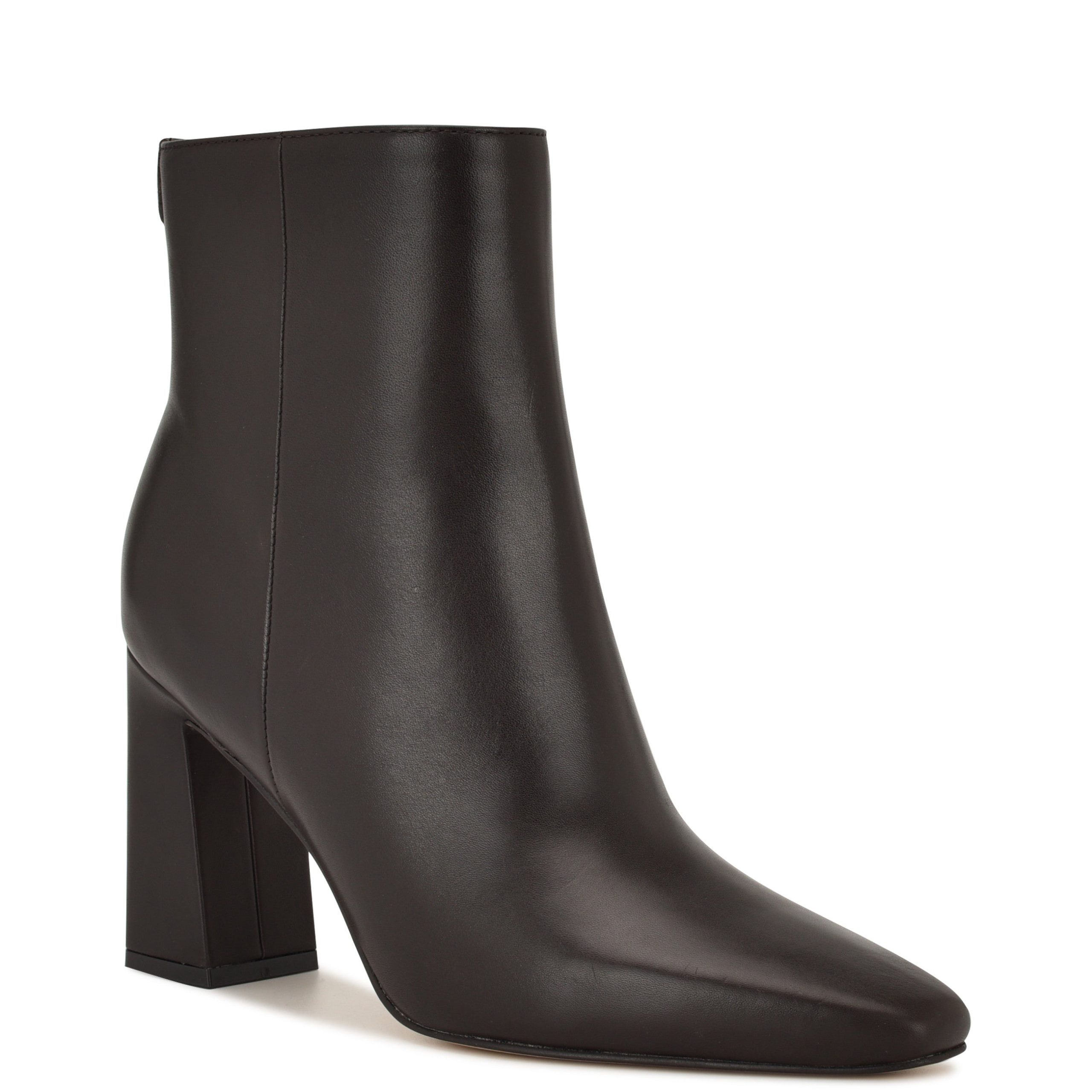 Reraye Block Heel Ankle Leather Booties - Image 2
