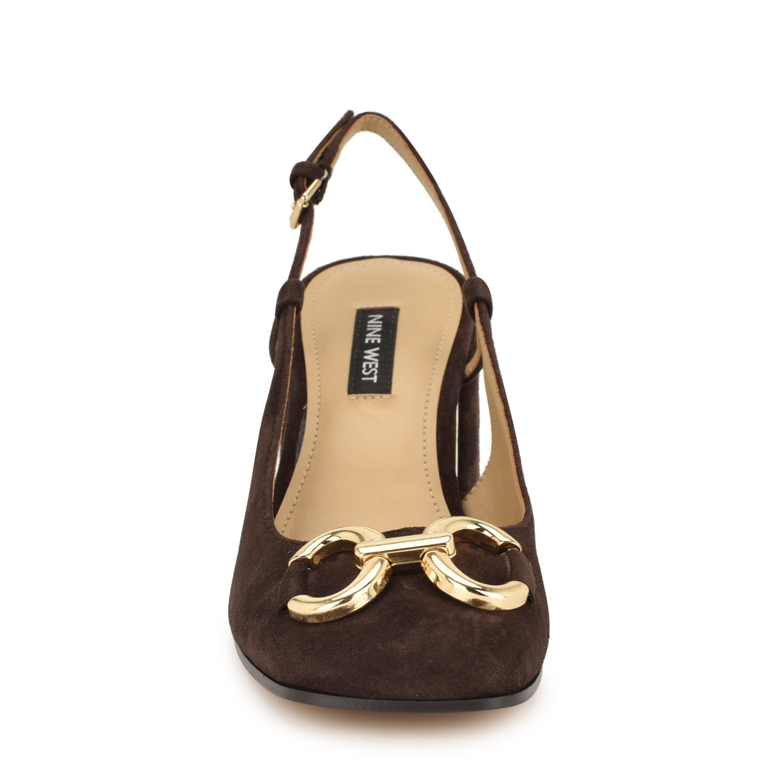 Cast Leather Block Heel Slingback Pumps - Image 3