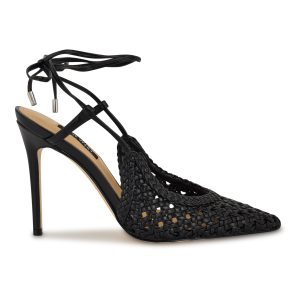 Fessla Woven Ankle Wrap Pumps