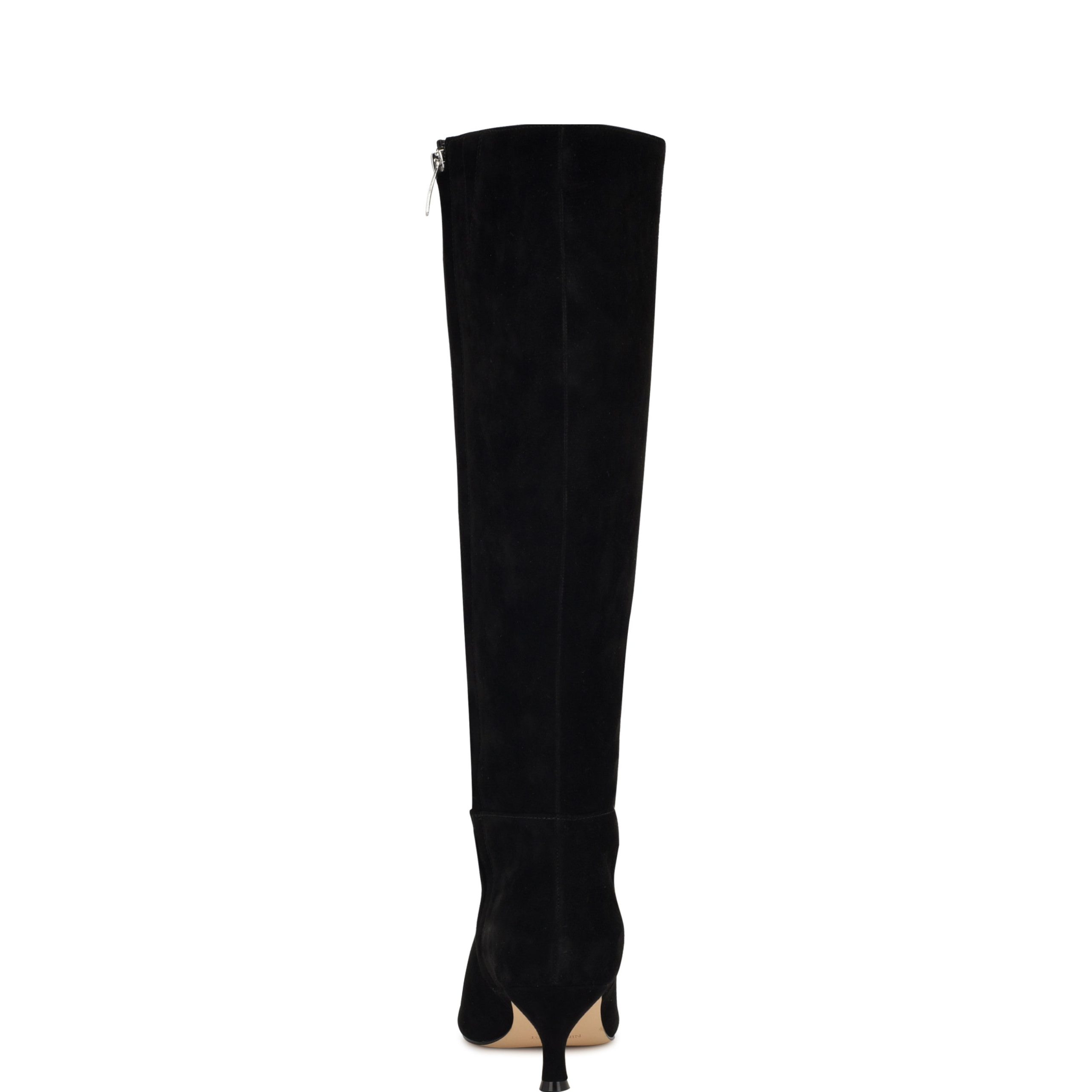 Somas Kitten Heel Knee High Leather Boots - Image 4