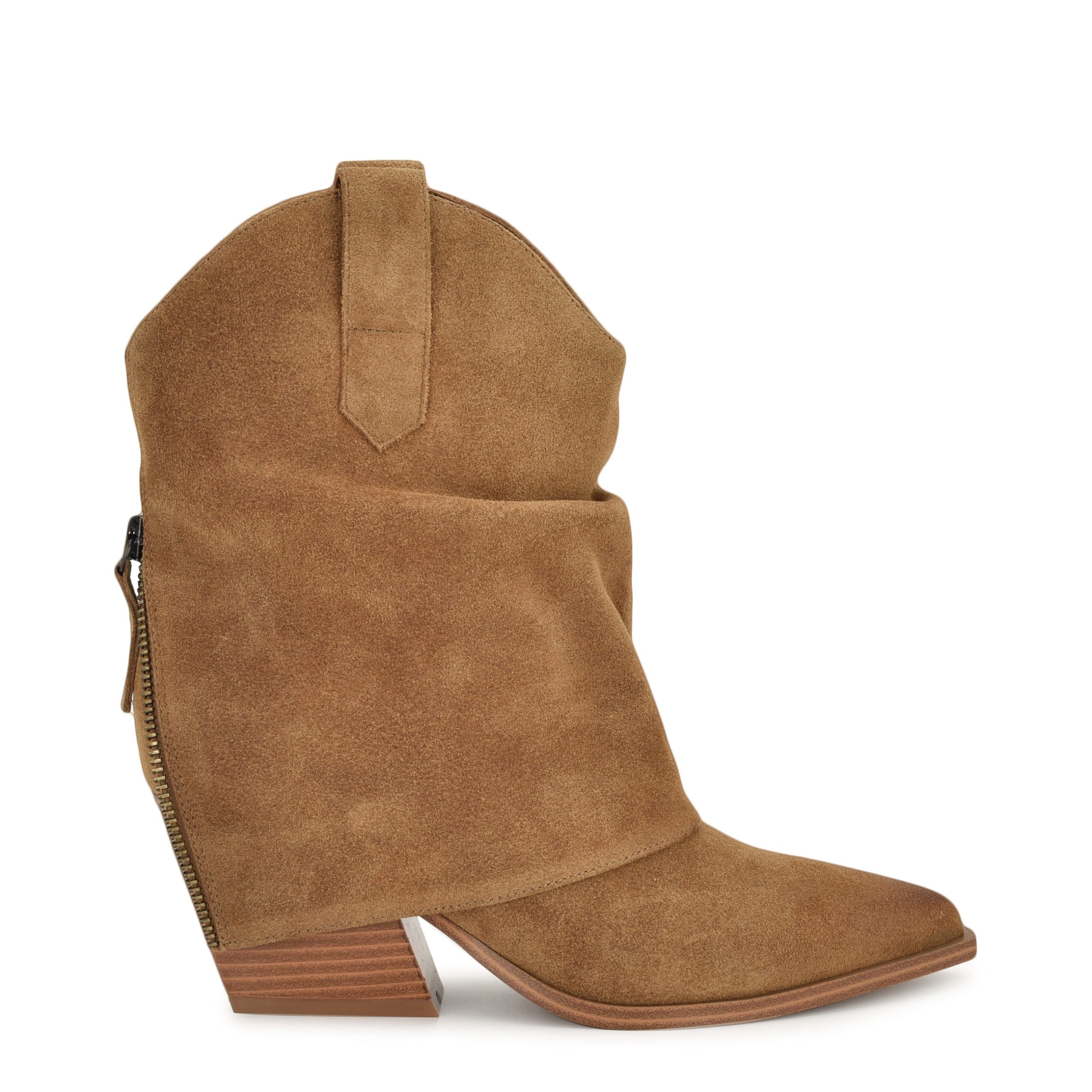 Waxel Foldover Western Leather Booties
