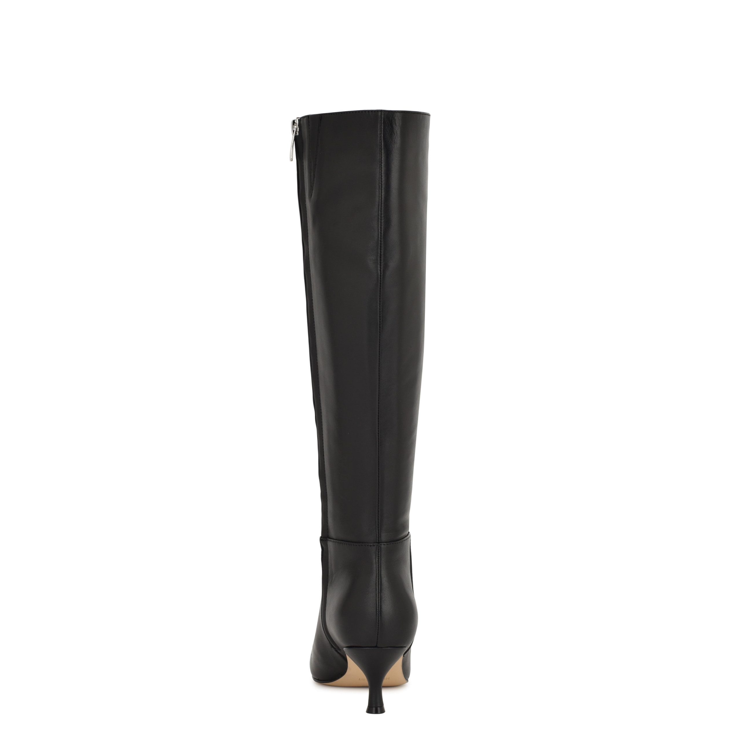 Somas Kitten Heel Knee High Leather Boots - Image 4