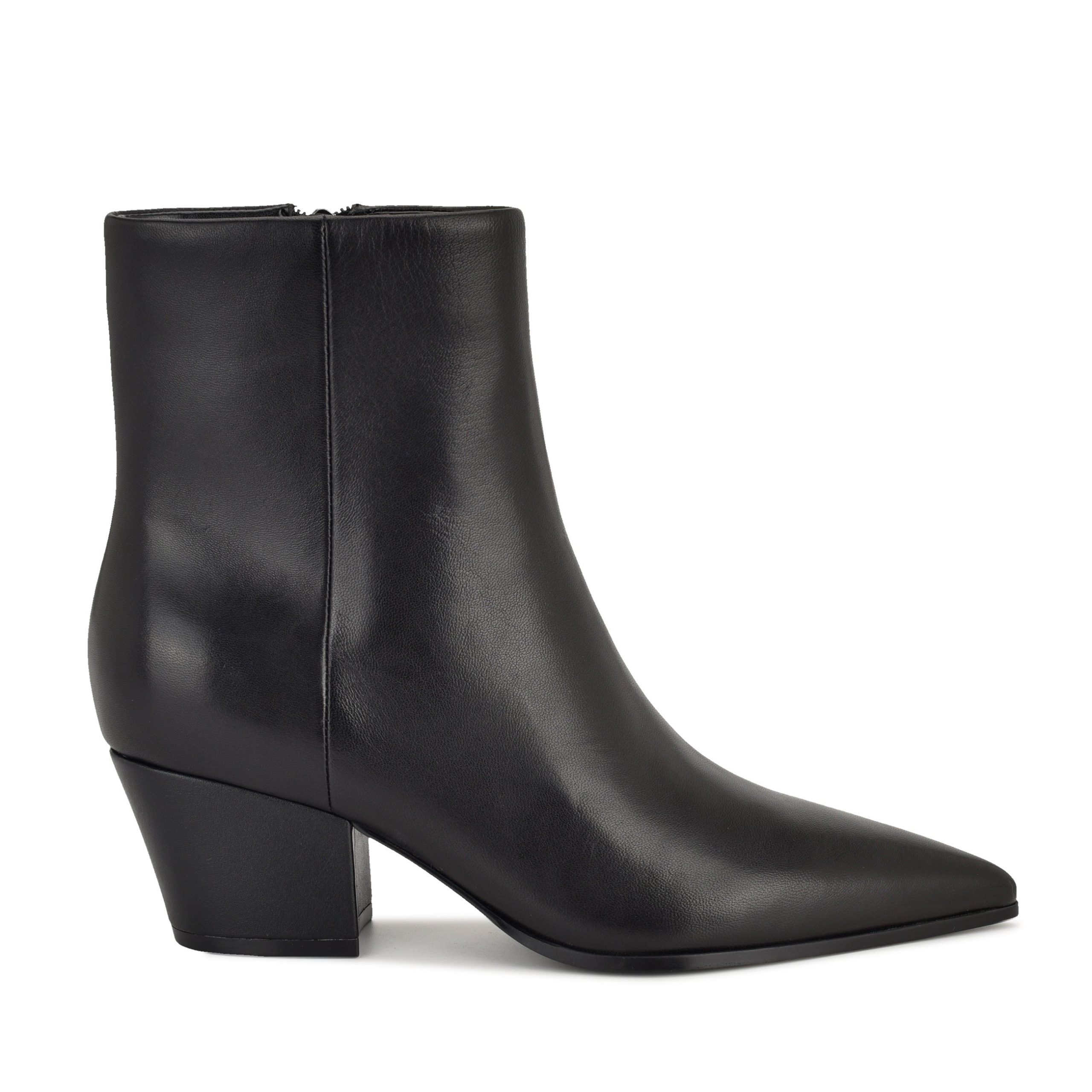 Savie Block Heel Ankle Leather Booties